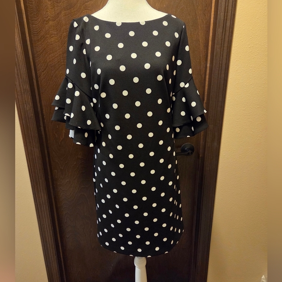 Ralph Lauren Dresses & Skirts - NWT Ralph Lauren Black Dress with White Polka Dots
